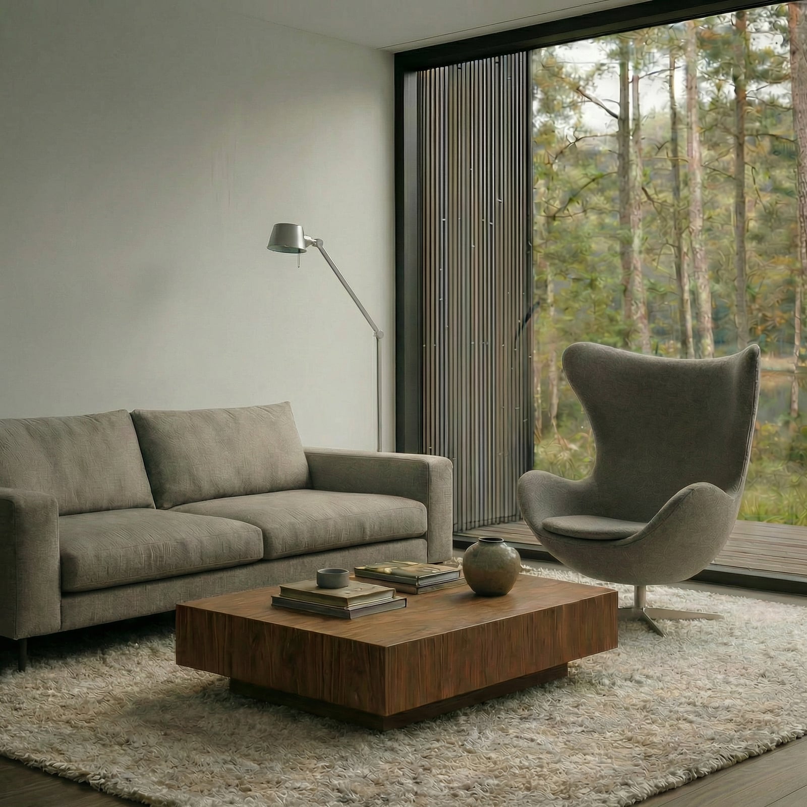 Lampe sur pied Silka, nickel satiné, réglable, 173 cm, E27 - Lucande