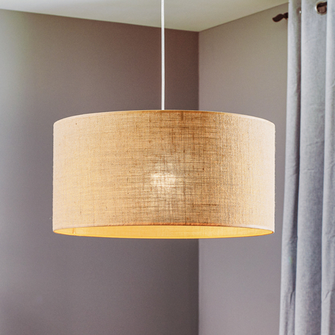 Pendelleuchte Jute mit rundem Schirm aus Jute