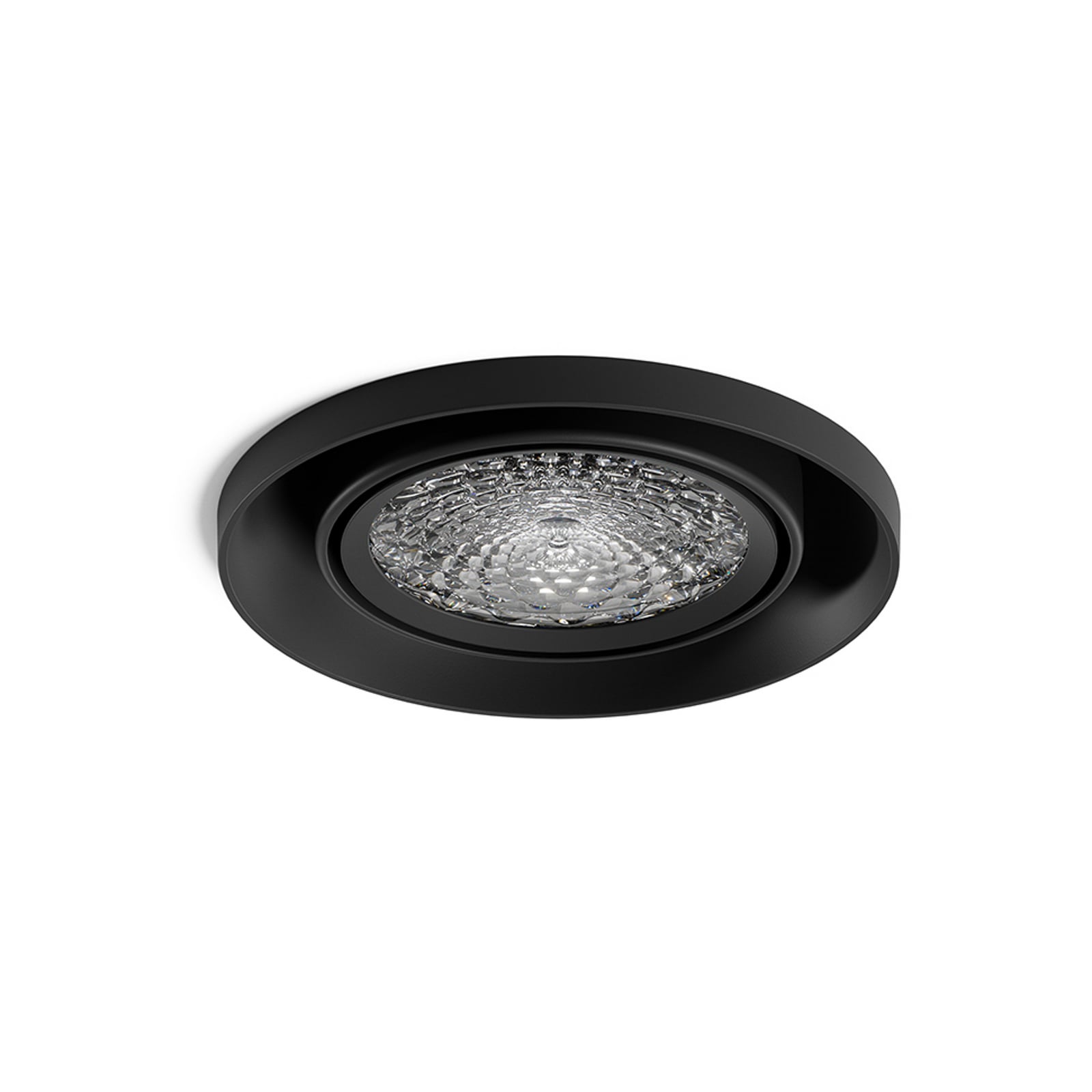Spot encastré LED Nivo noir 50° 14 cm, orientable et à intensité variable -