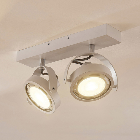 Spot LED Munin, dimmable, blanc, 2 lampes
