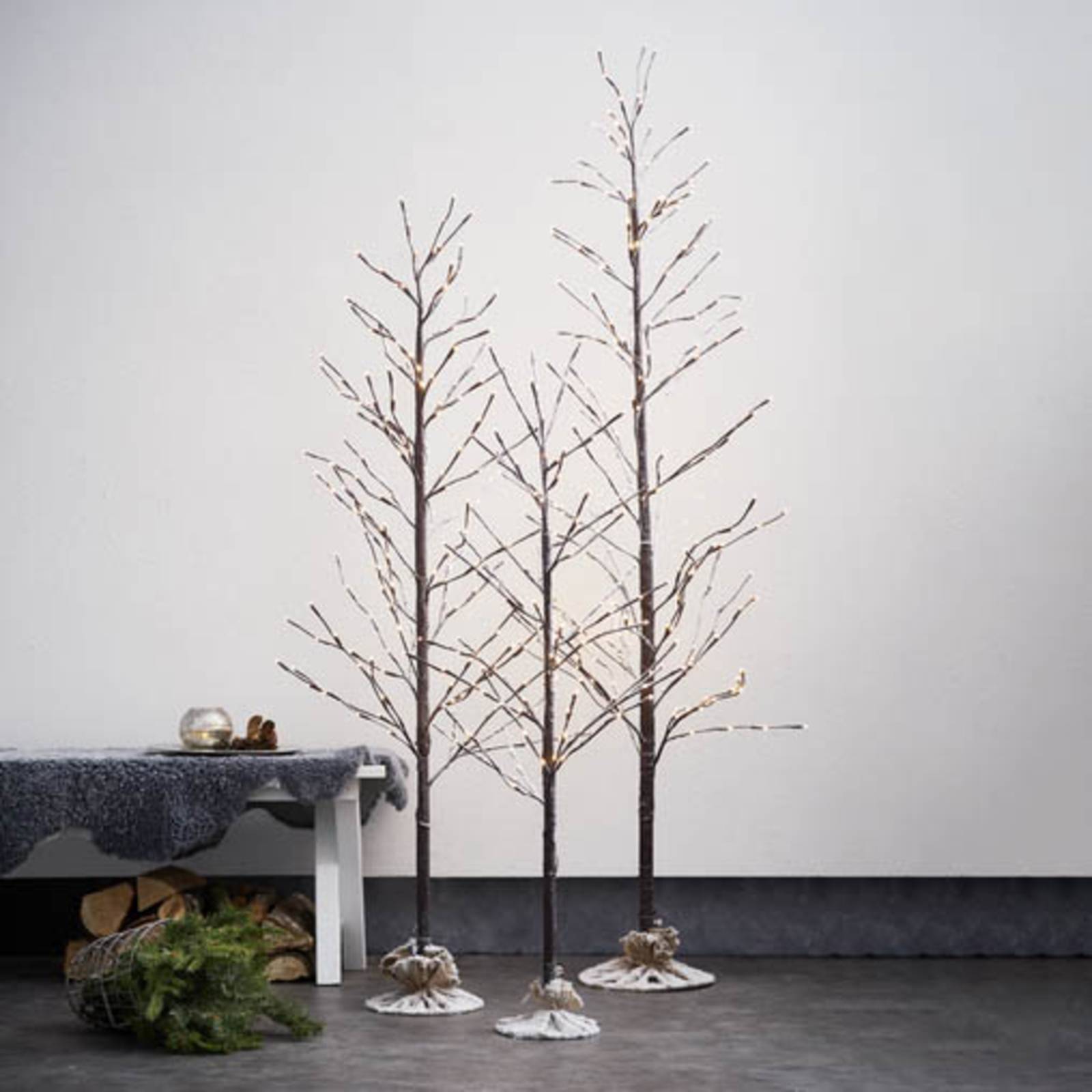 LED-dekorativt tre Tobby Tree IP44 brun høyde 180cm