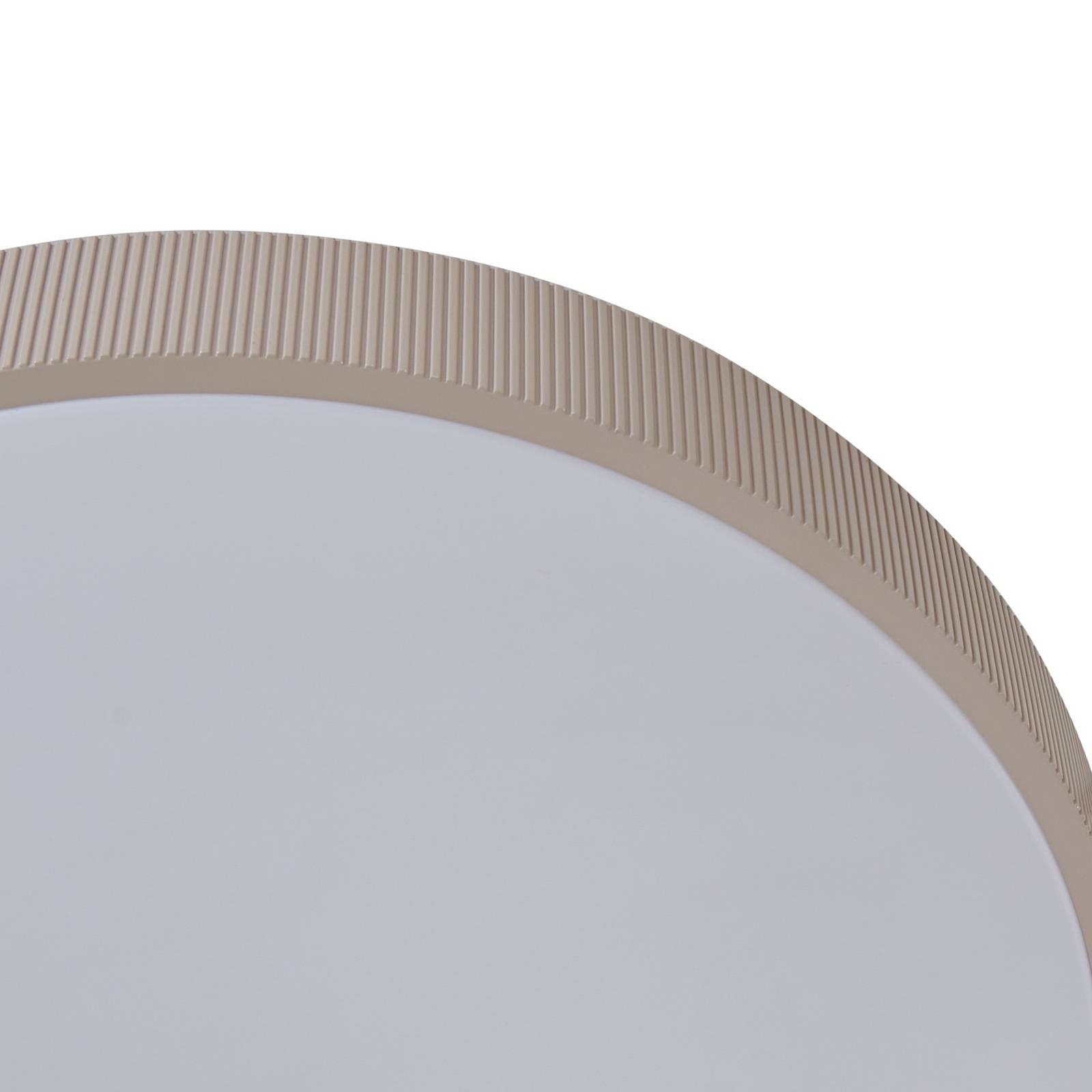 Lampa sufitowa LED Lindby Zylo, kolor taupe, Ø 49 cm, temperatura barwowa