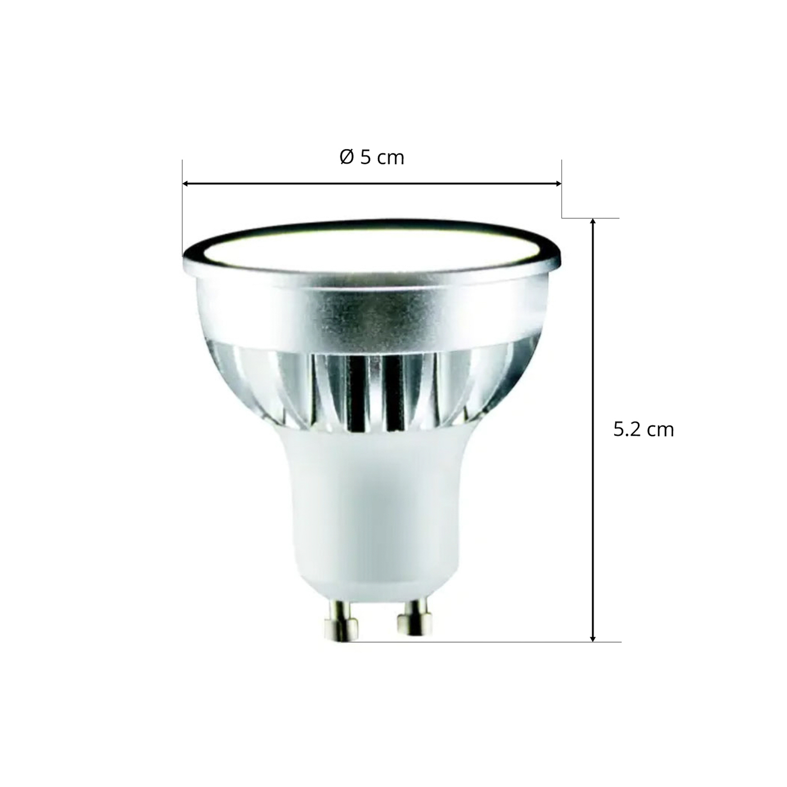 Lampadina LED a riflettore, GU10, 5 W, trasparente, 3.000 K