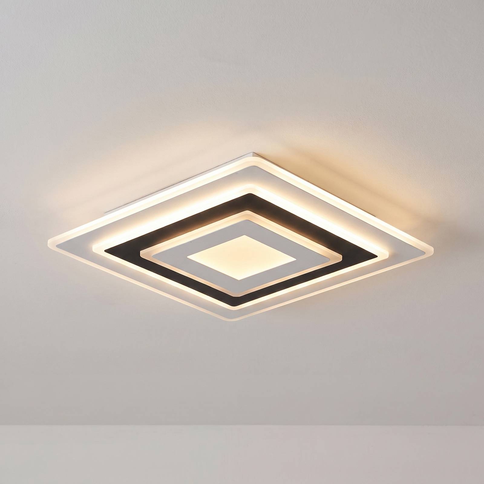 Plafonnier LED Lindby Rebeka, 50 x 50 cm, CCT, à intensité variable
