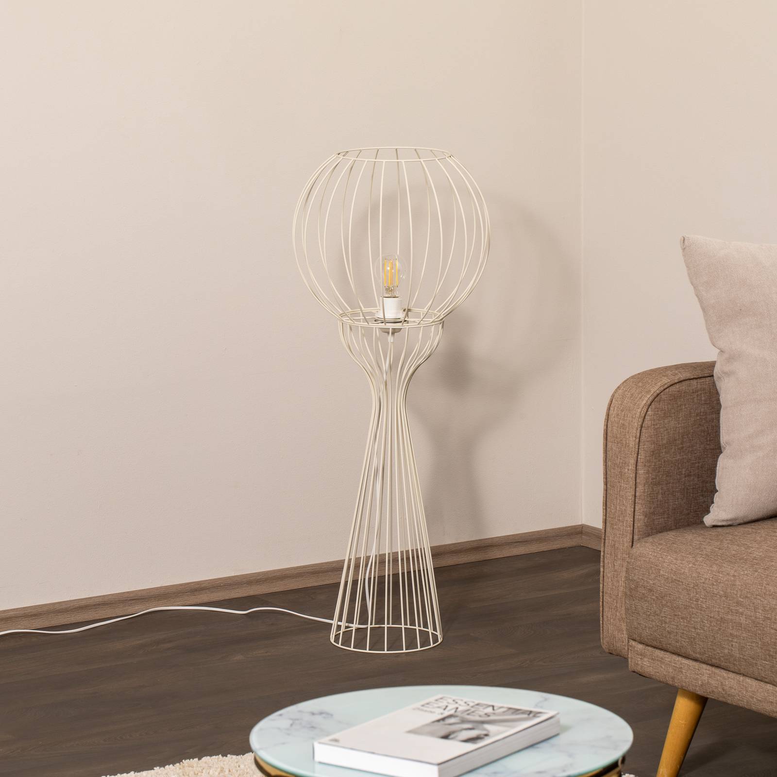 Stehleuchte Mercure, sand, Metall/ Kunststoff, Höhe 93 cm günstig online kaufen