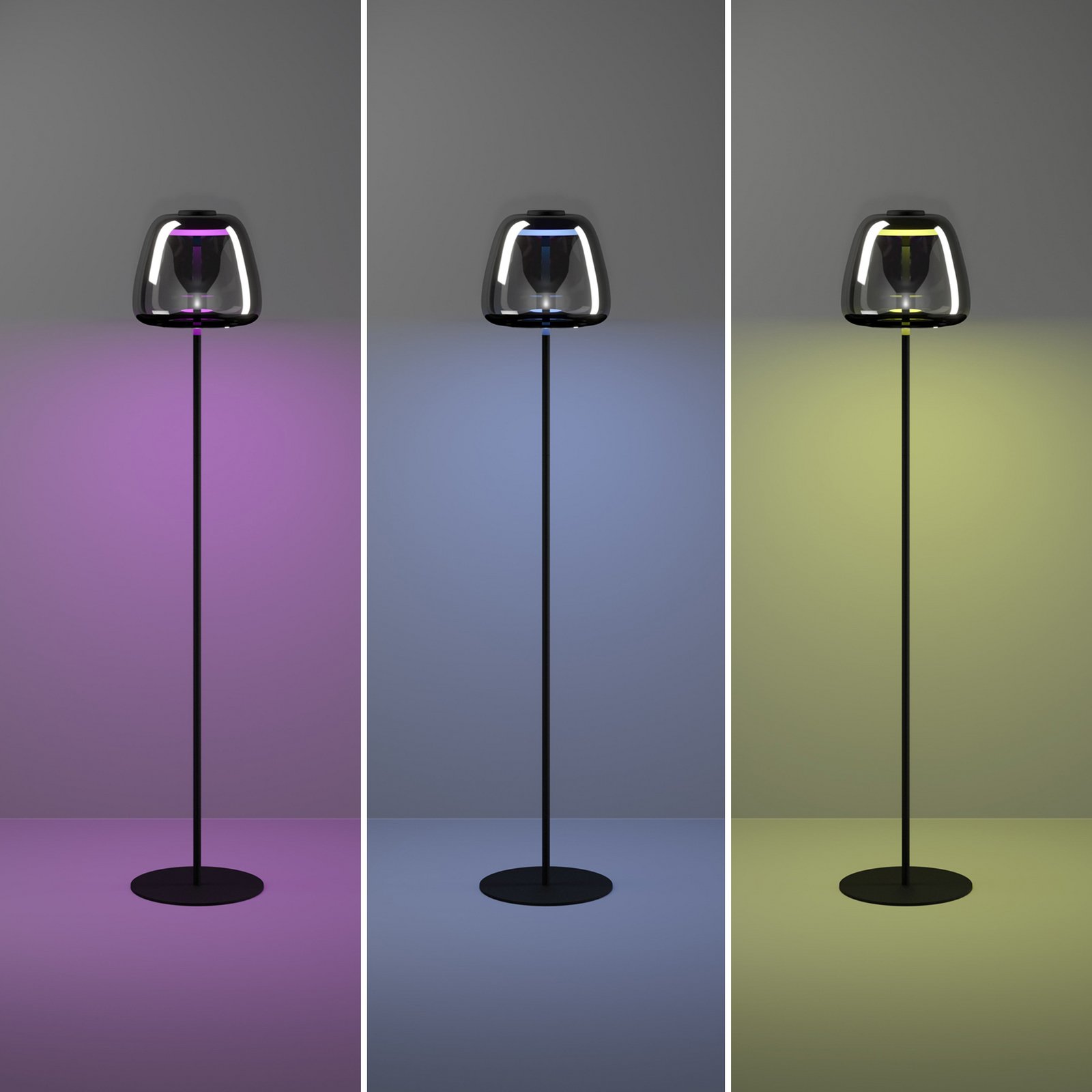 EGLO connect LED vloerlamp Alfero-Z, RGB, CCT, zwart