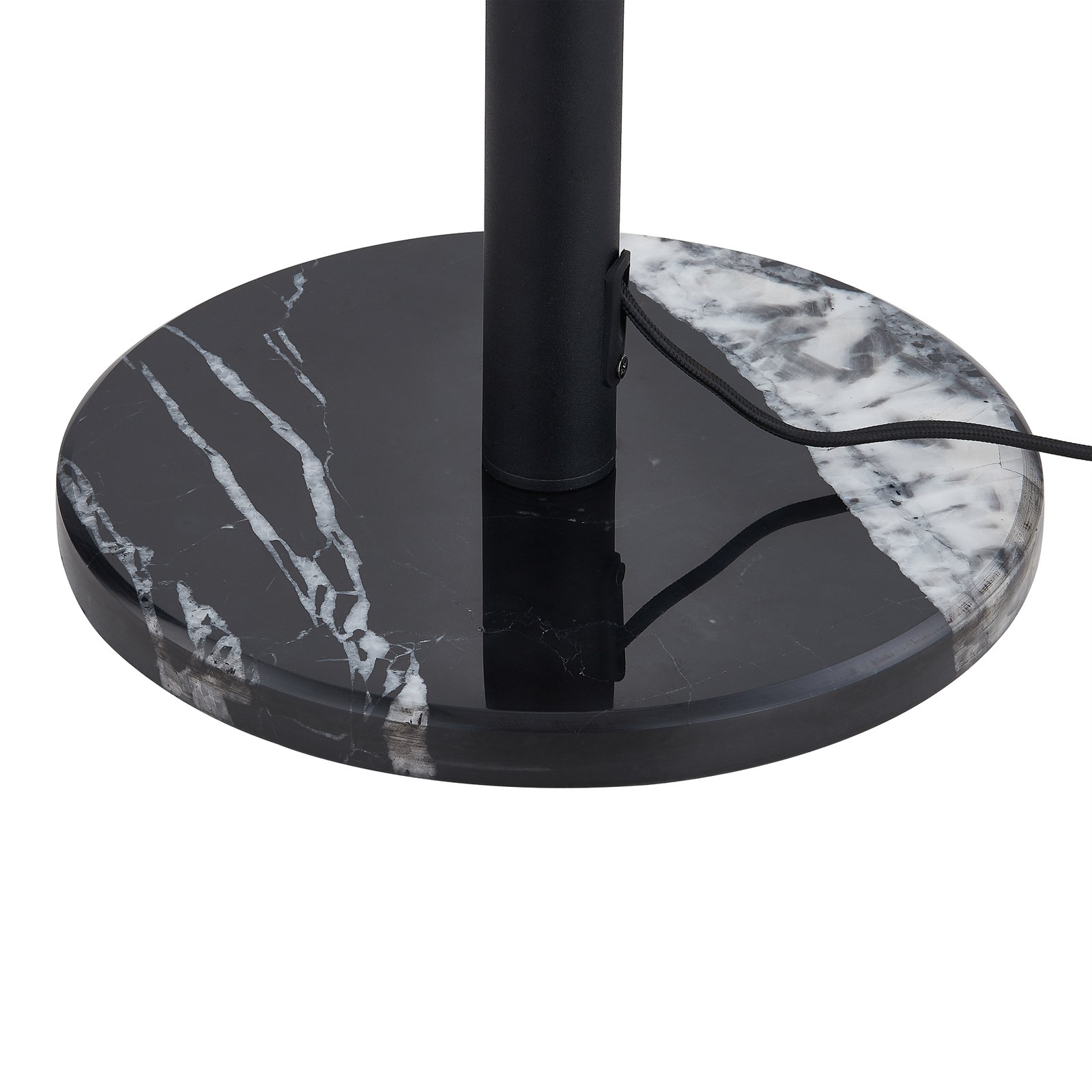 Lindby állólámpa Torvy, fekete/fehér, fém, 165 cm, E14