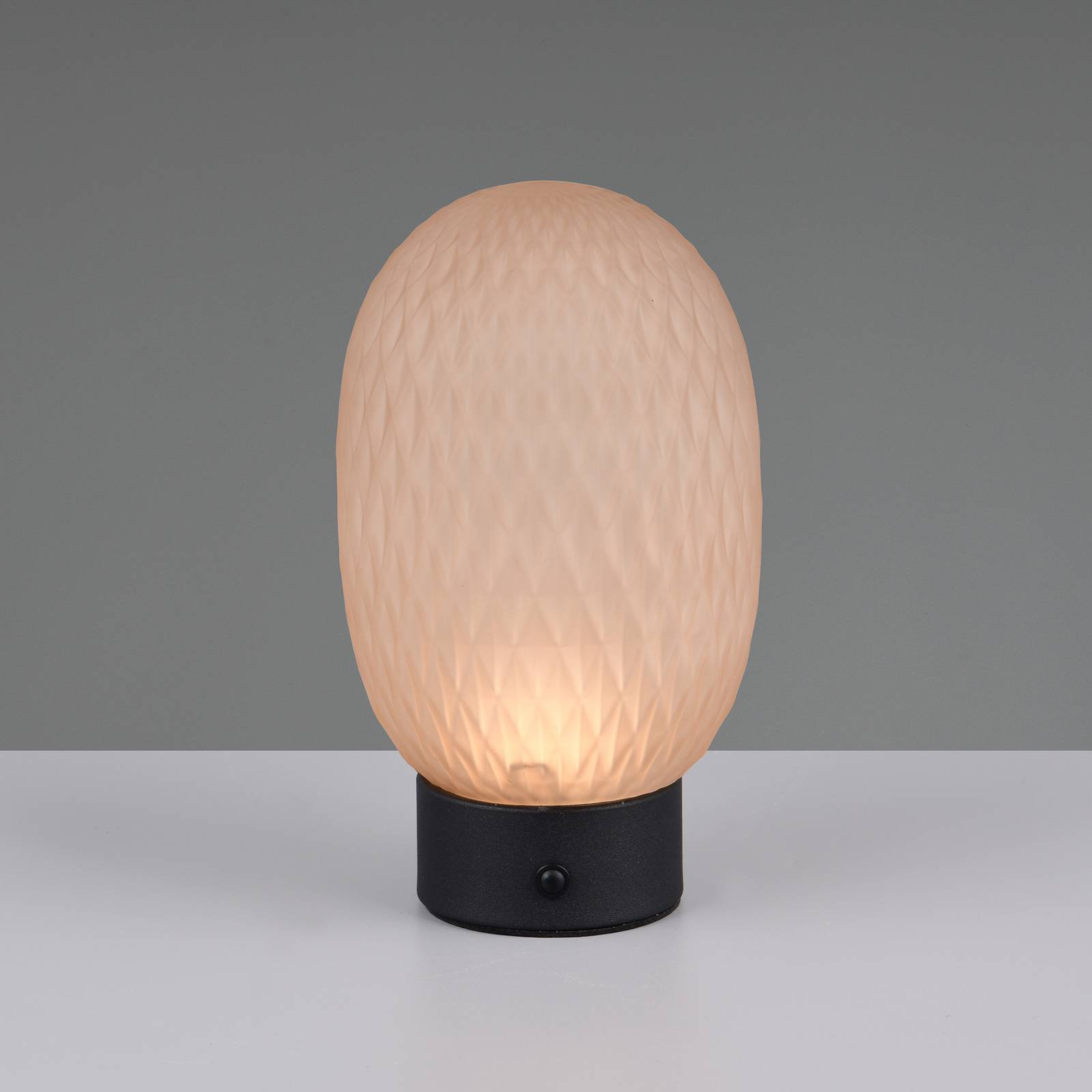 LED-Akku-Tischleuchte Facette, amber, USB, Glas günstig online kaufen
