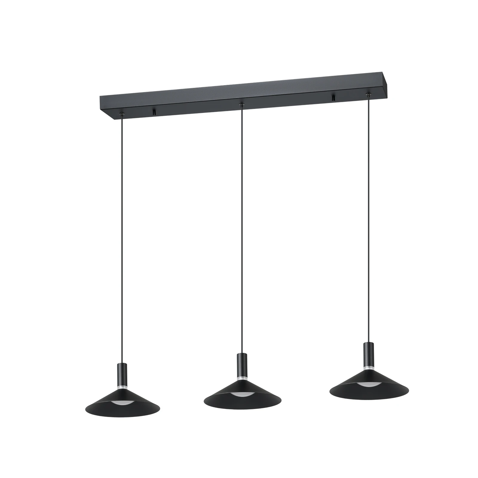 Smart-Hängelampe Conomavilla-Z, schwarz 92 cm 3-flg. CCT RGB