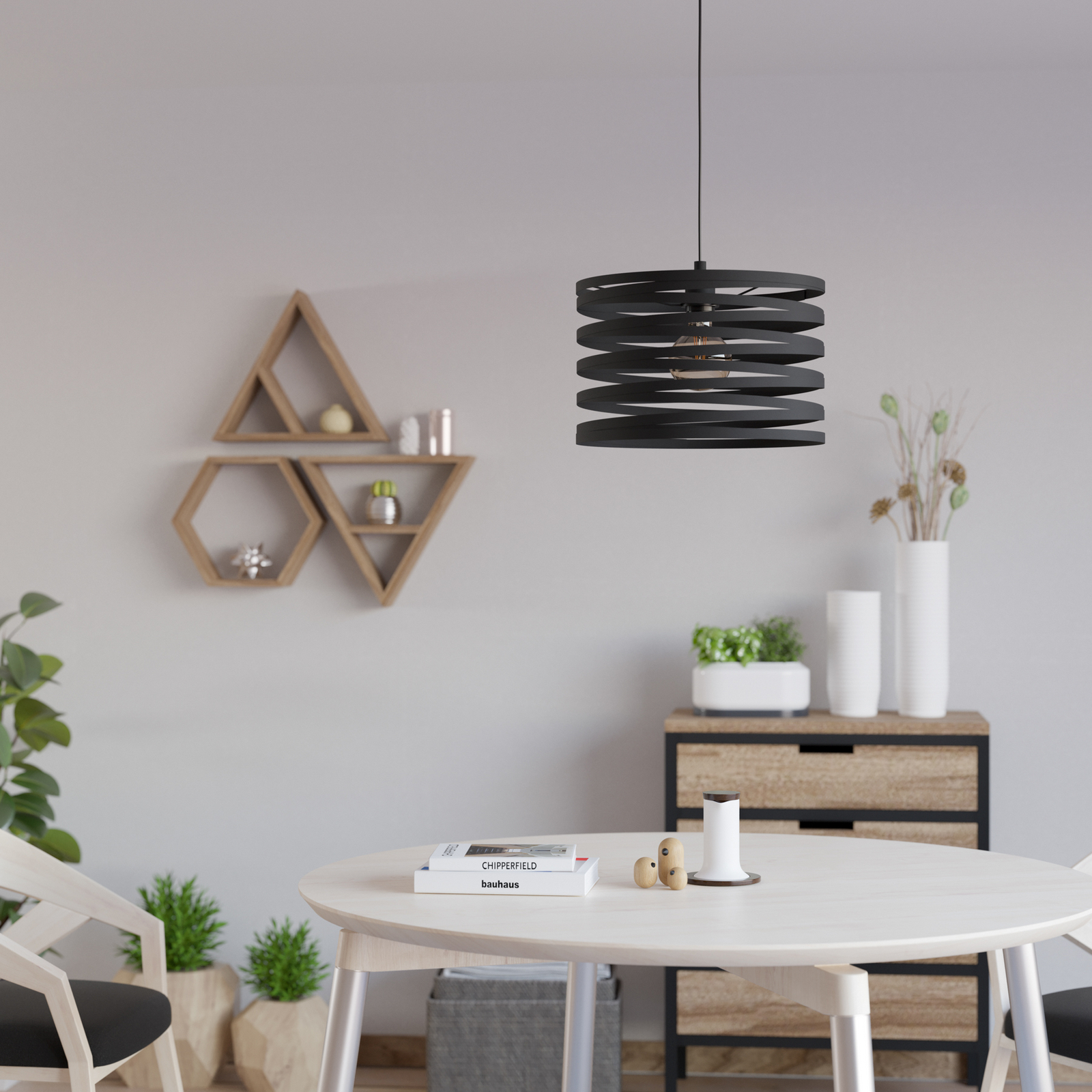 Hängeleuchte Cremella, Ø 37 cm, schwarz, Stahl