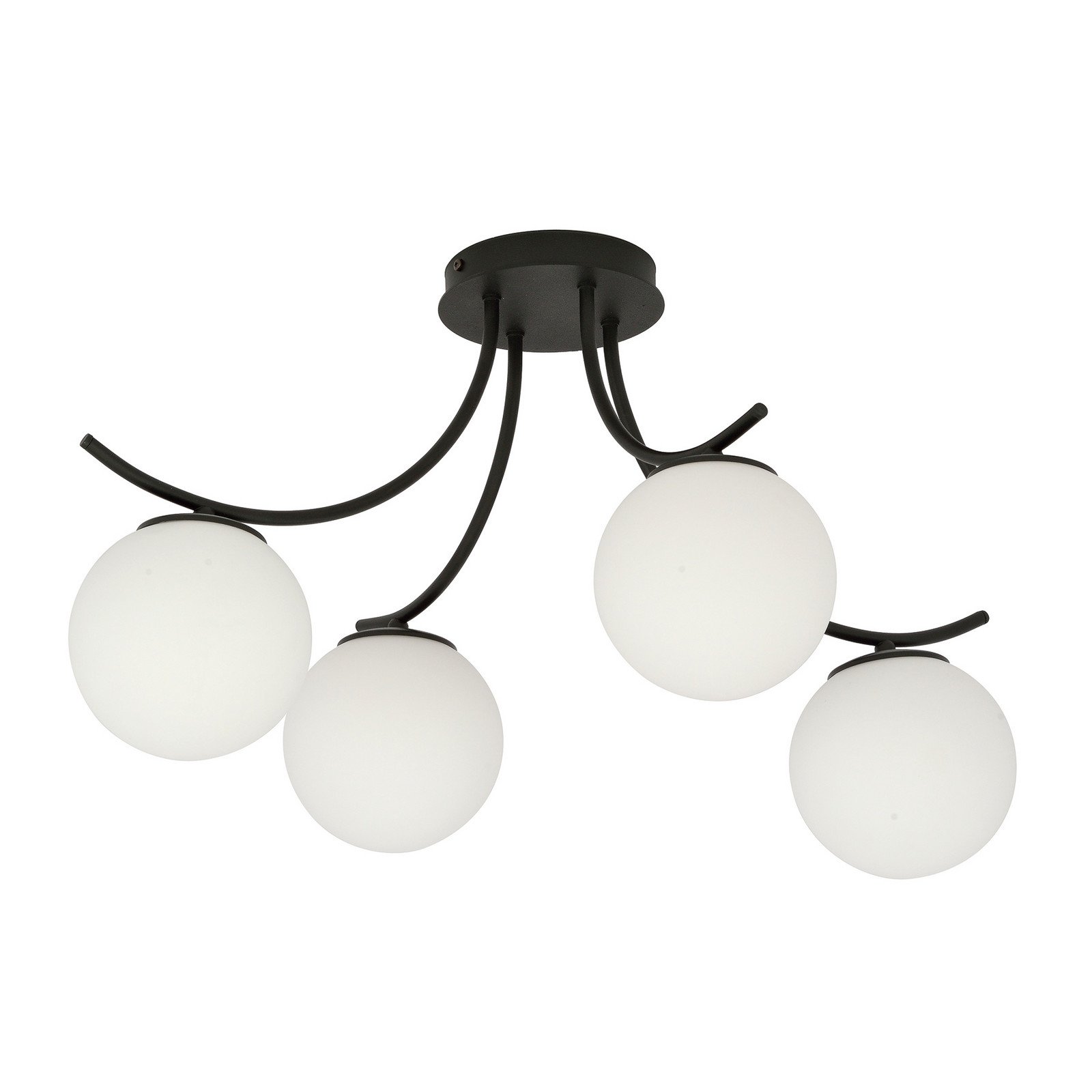 EMIBIG LIGHTING Plafonieră Boston negru/opal 4 becuri - Camera de zi / sufragerie - modern - negru opal - Metal