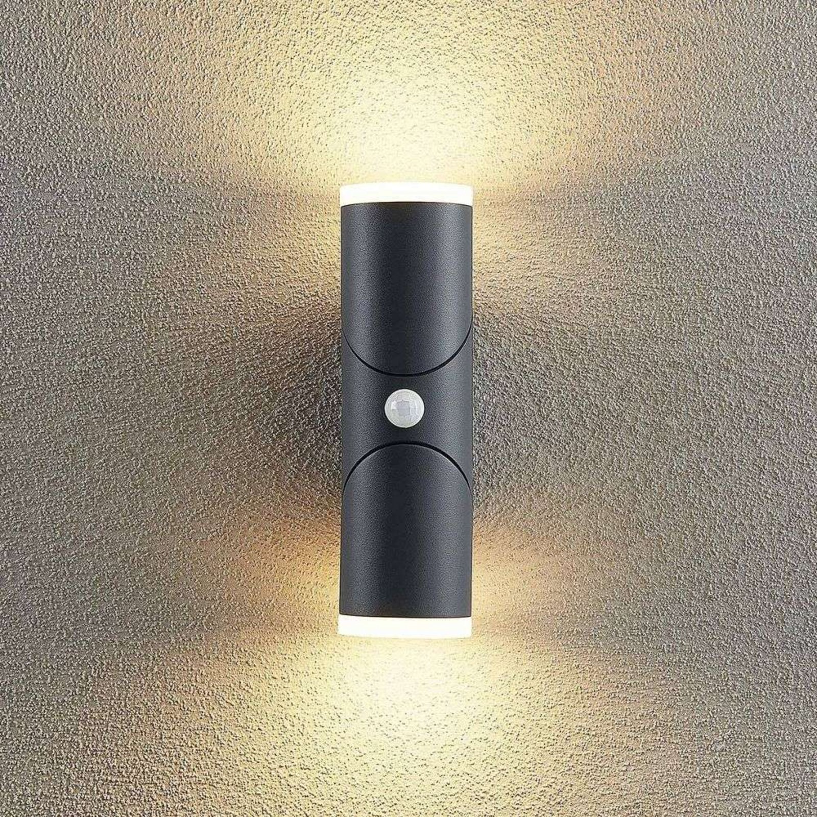 Aspyn 2 Outdoor Wall Lamp w/Sensor Dark Grey - Lindby