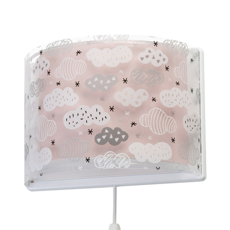 Barne-vegglampe Clouds i rosa