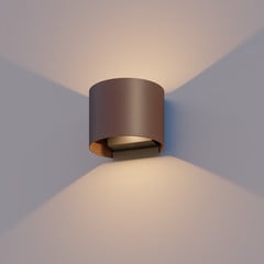 Calex LED applique da esterno ovale, Up/Down, altezza 10 cm, marrone
