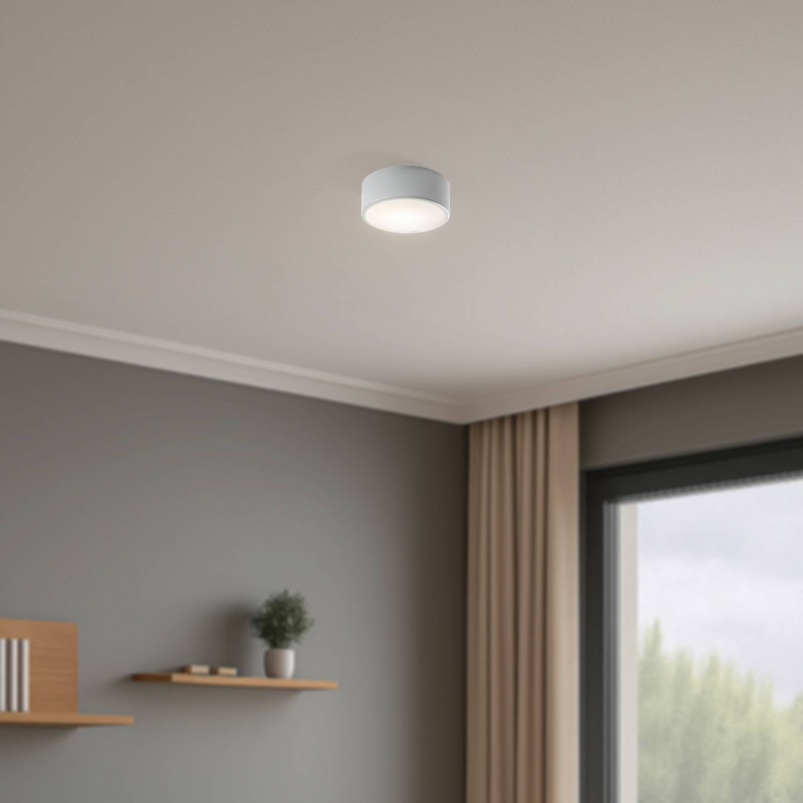 Deckenlampe Cleo 200, grau, Sensor, IP20, Ø 20 cm, E27 günstig online kaufen