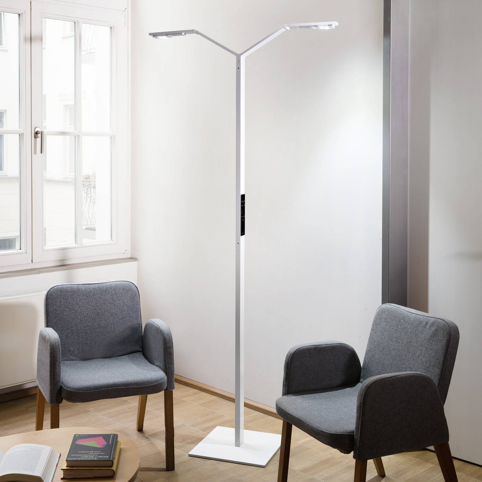 Luctra Floor Twin Linear lampadaire LED blanc