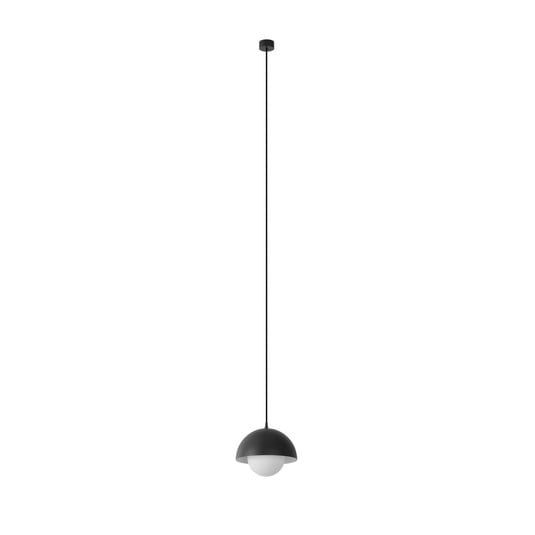 Lampa wisząca Hide, Ø 22 cm, czarna, E14, aluminium/szkło - Nola