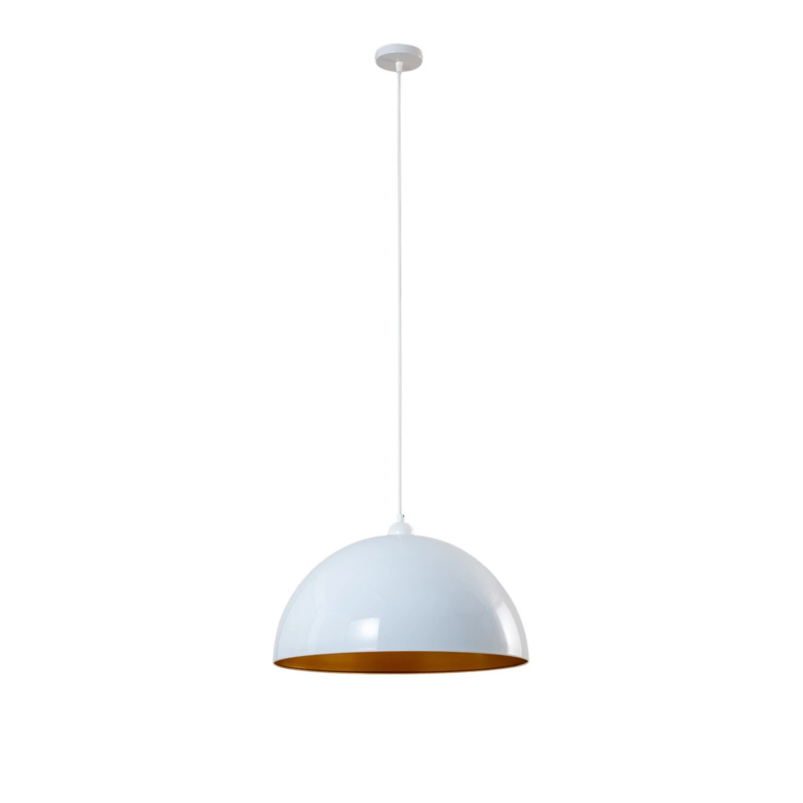 Candeeiro suspenso Lipeo, branco/dourado, Ø 50 cm, metal, E27
