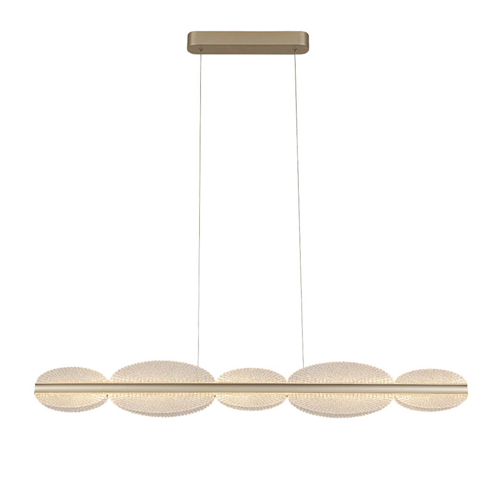 Lámpara colgante LED Evana, color plata/transparente, longitud 120 cm, metal