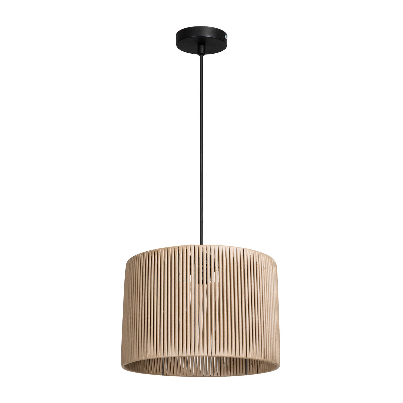 Candeeiro suspenso Roya Cylinder, Ø 30 cm, bege, papel