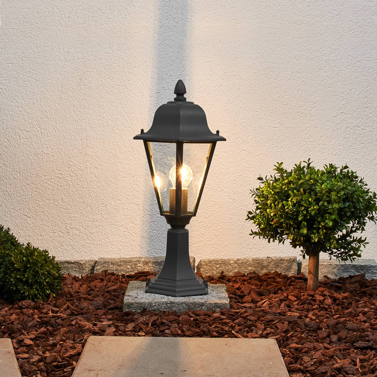Photos - Chandelier / Lamp Lindby Graphite grey pillar light Edana 
