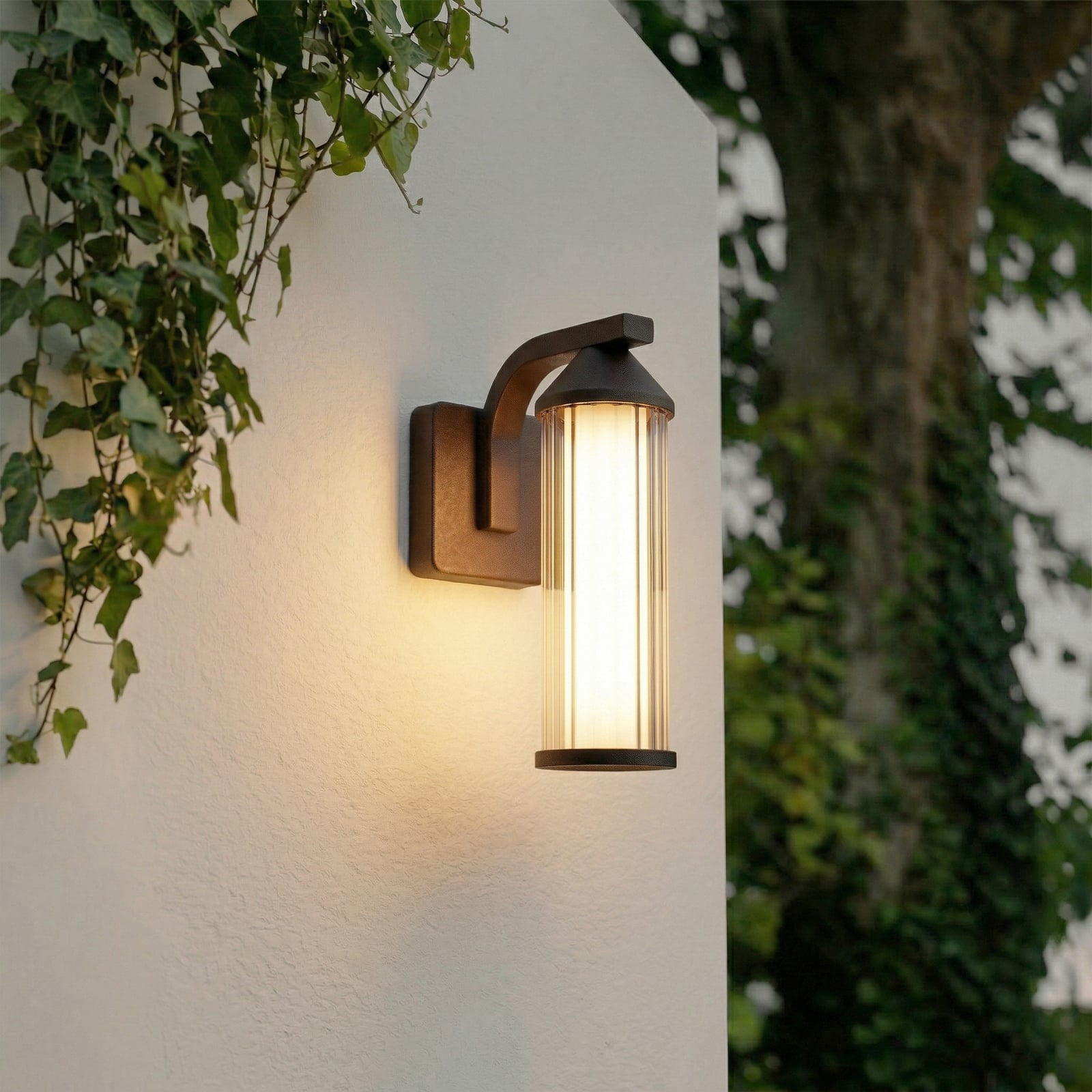 Lucande LED-Außenwandleuchte Ferdinand, steingrau, IP54