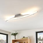 Lindby LED-Deckenleuchte Elarit, chromfarben, 104cm, dimmbar
