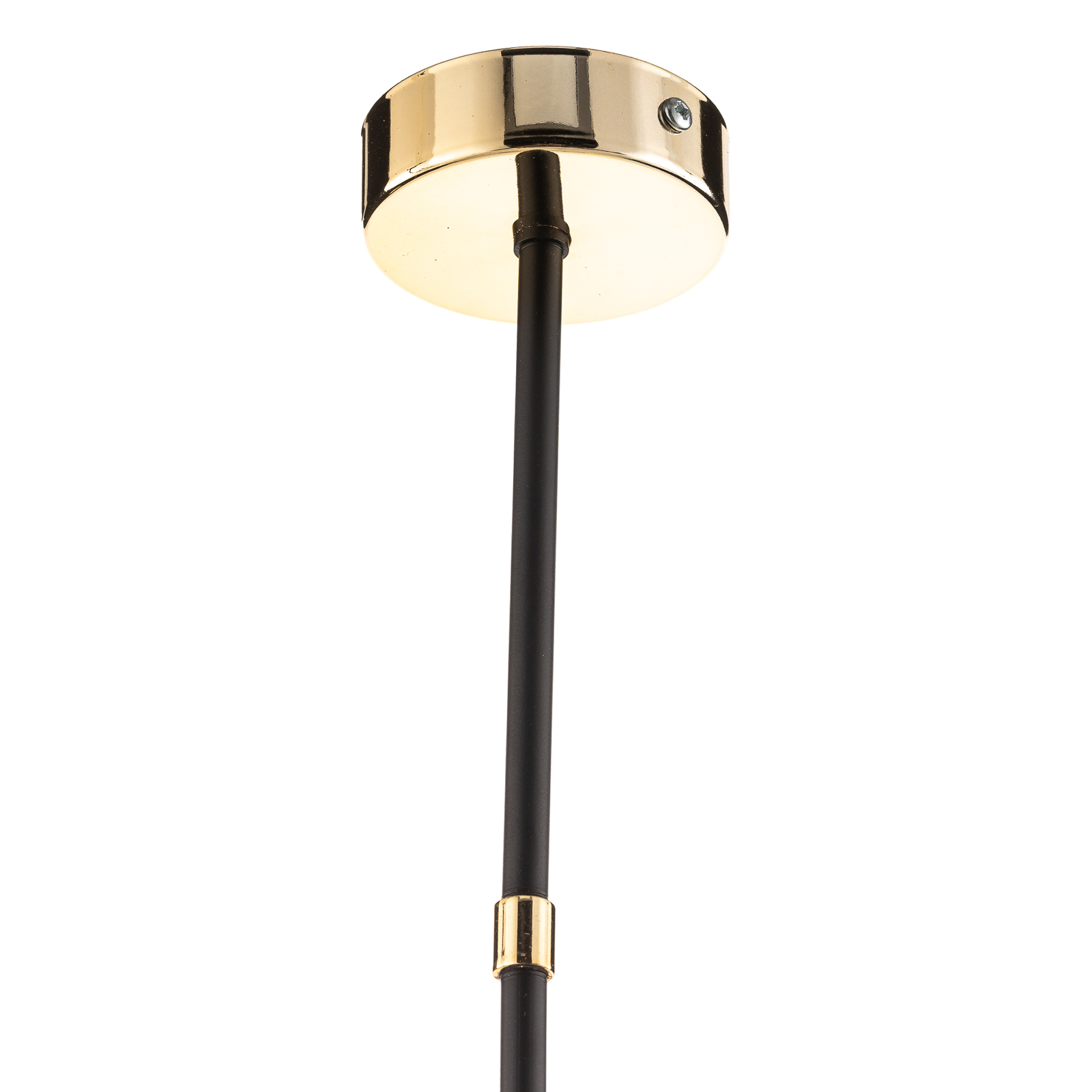 Plafondlamp Juka 6 met gouden fittingen, zwart