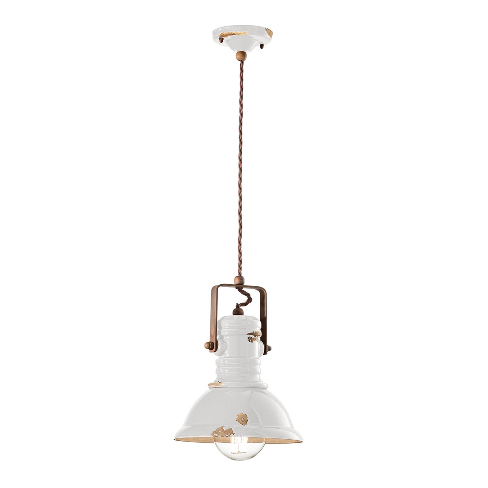 Lampa wisząca C1691 w białym, industrialnym stylu