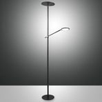 Regina LED floor lamp with reading arm, 2-bulb, dimmable