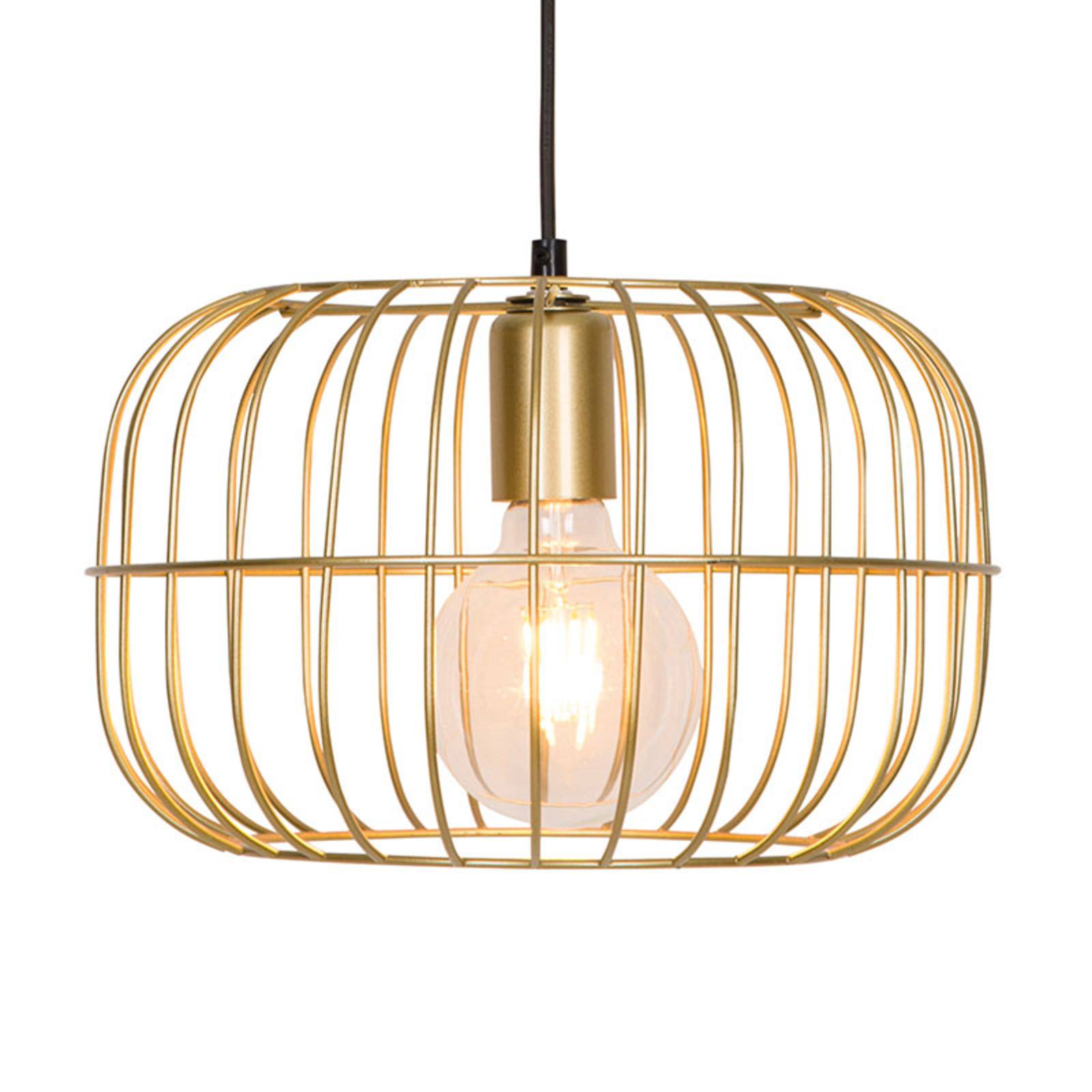 Hängeleuchte Zenith in Käfigform, gold