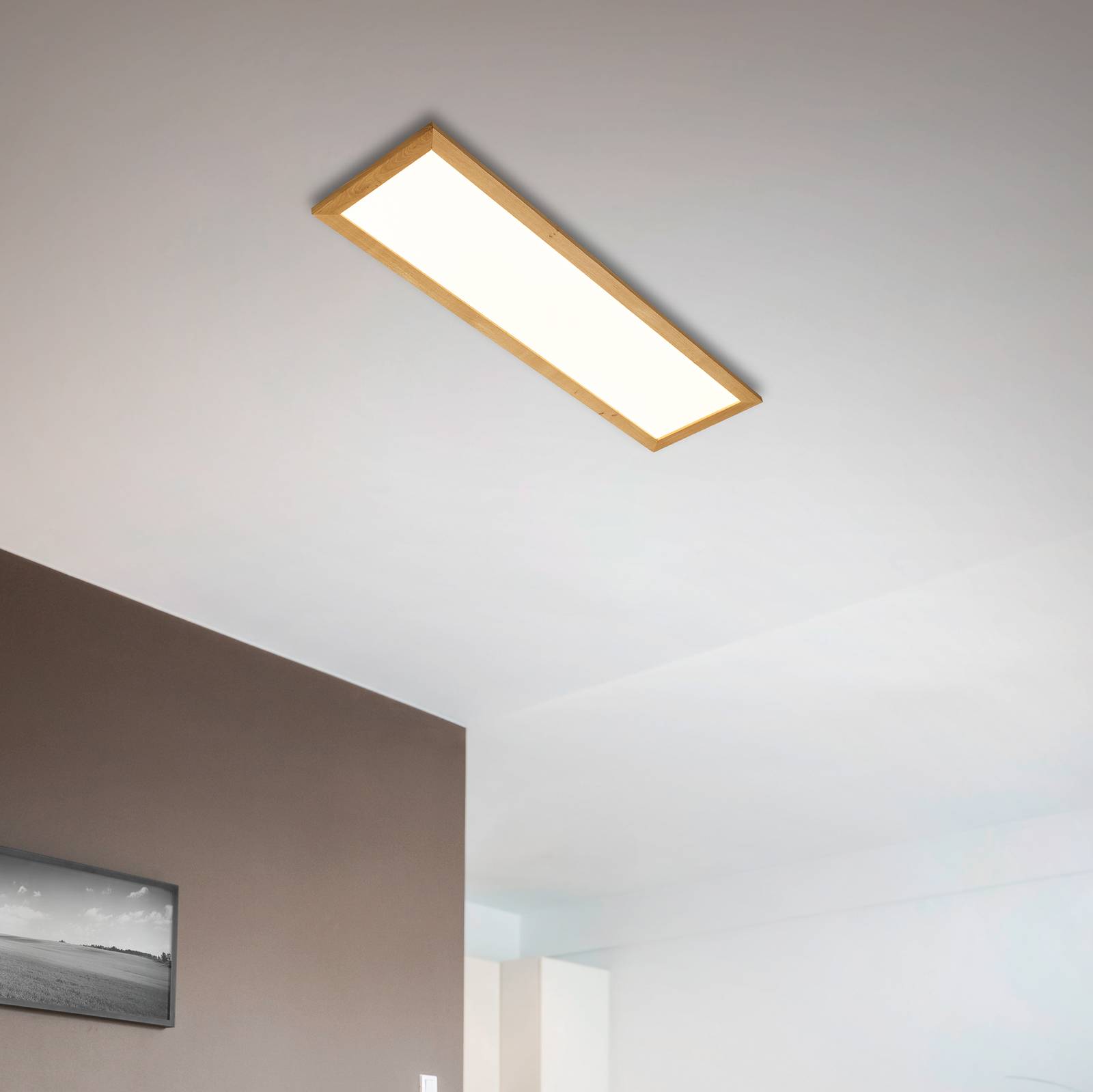 E-shop Quitani Aurinor LED panel, prírodný dub, 125 cm
