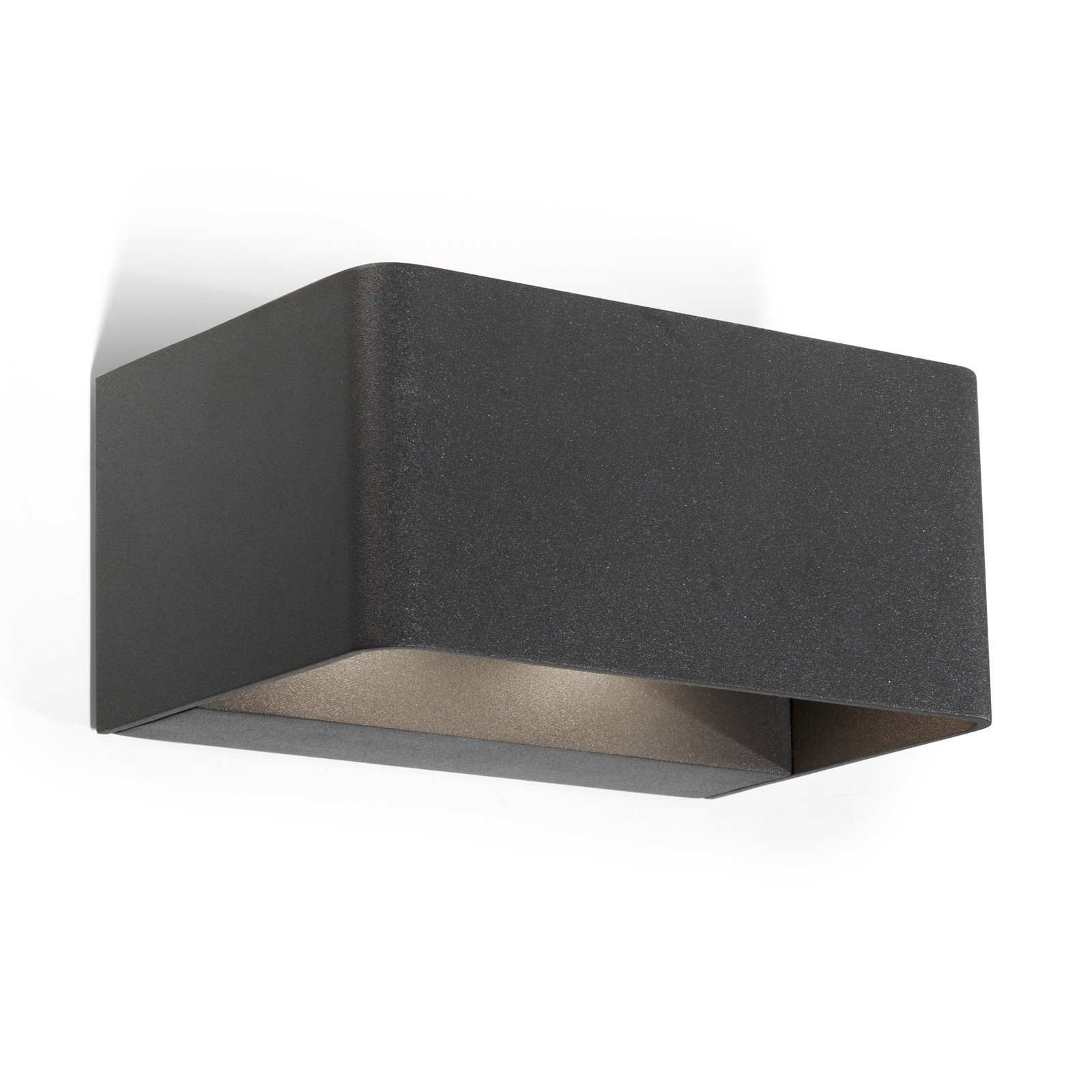 LEDS-C4 Wilson LED outdoor wall lamp, 19 cm anthracite, aluminium, glass, 18 W, energy efficiency: A+, W: 19 cm, H: 9 cm