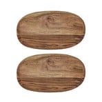 Vassoio HDWood in legno di acacia 33 x 19 cm, set da 2 pezzi - House Doctor