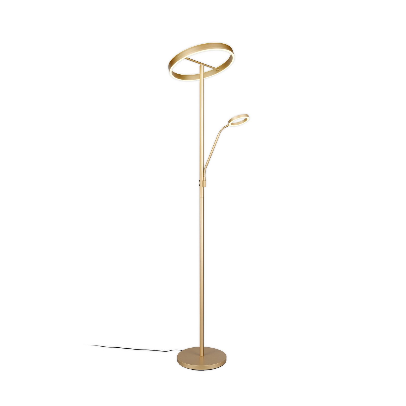 Candeeiro de pé LED Willis, dourado, altura 180 cm, metal, CCT, regulador de