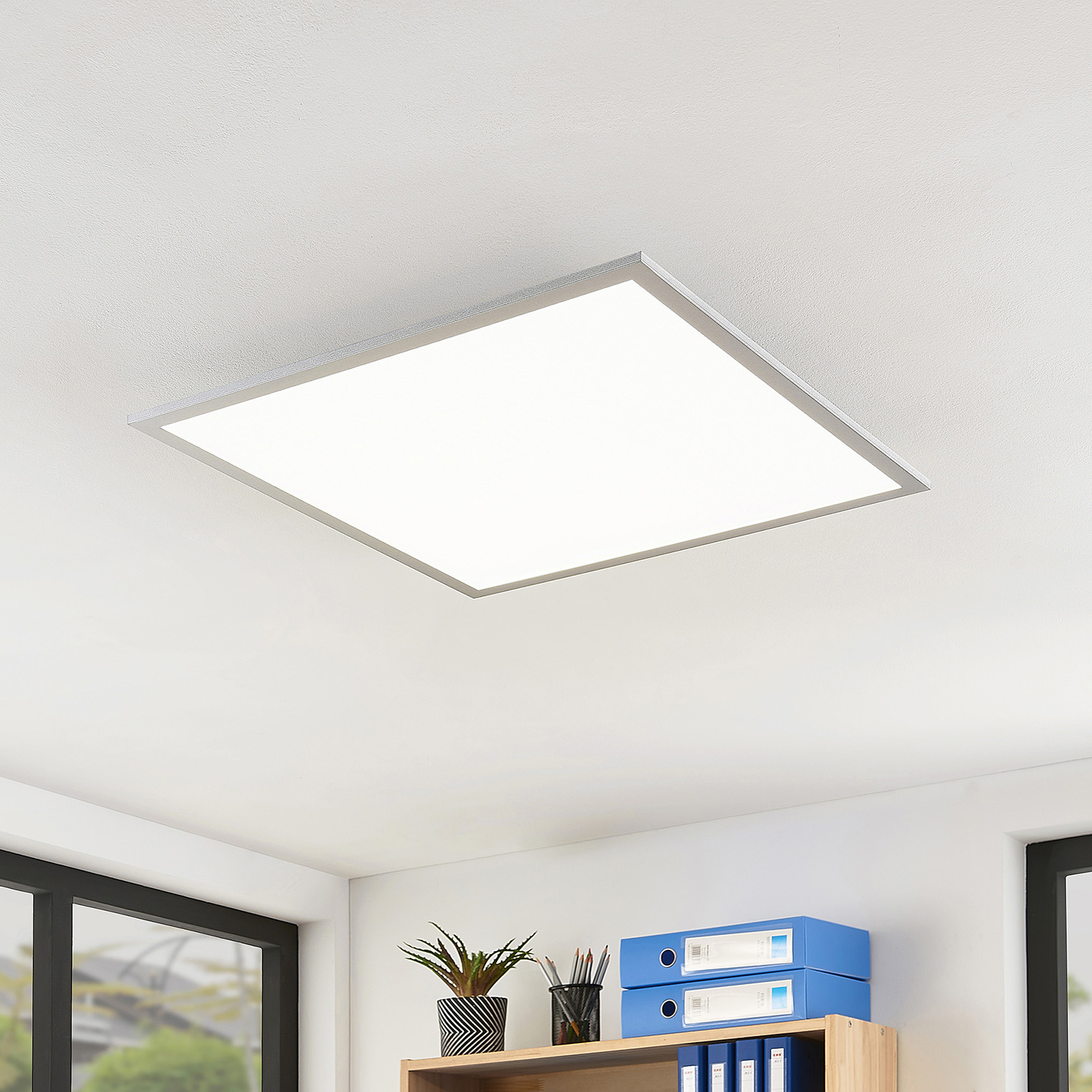 Gelora LED panel, 62 cm, 4,000 K, silver-coloured, aluminium - PRIOS