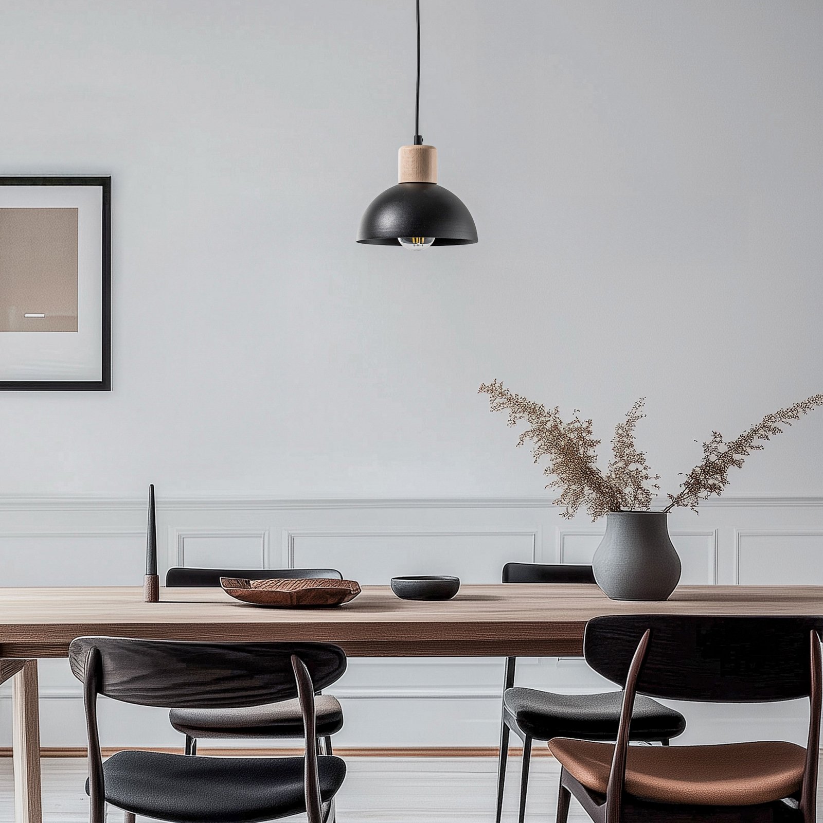 Visilica Seco, Ø 18 cm, crna, metal/drvo Visilica Seco, Ø 18 cm, crna, metal/drvo