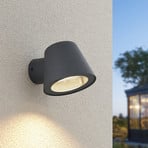 Lindby utomhusvägglampa Ileyna, antracit, metall, 15 cm