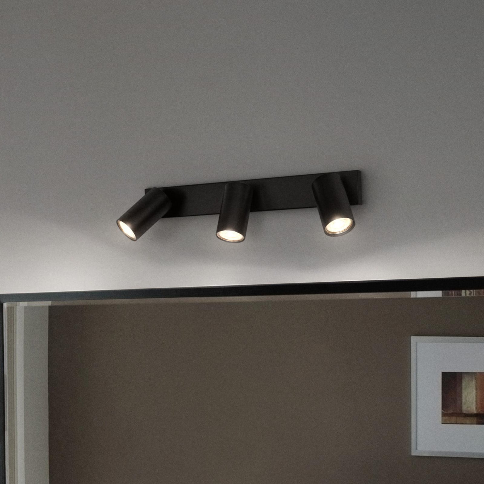 LEDVANCE Spot LED Octagon, intensité variable, à 3 lampes, noir