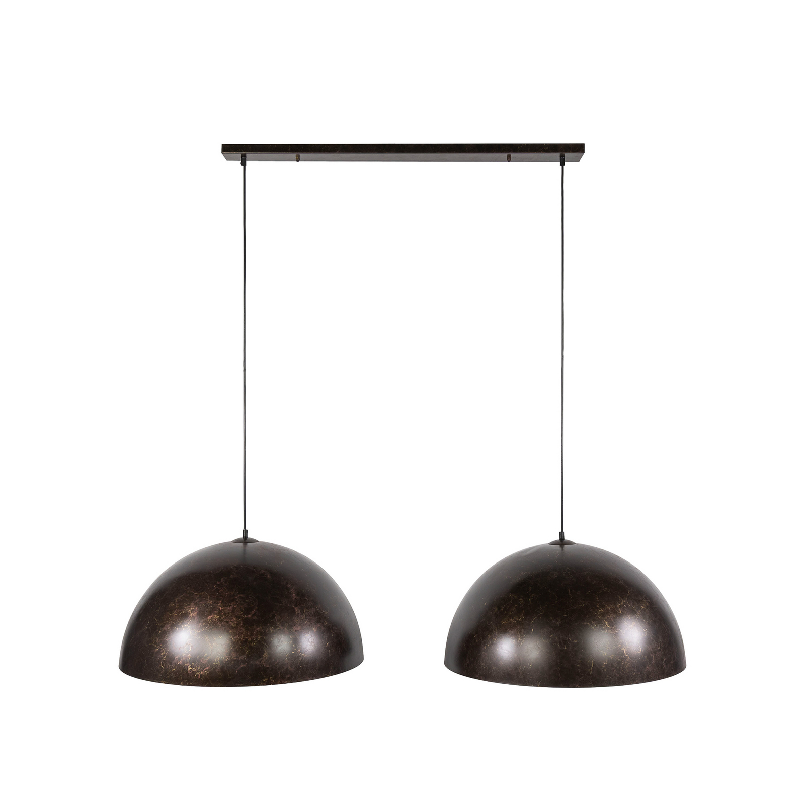 Pendelleuchte Dome, braun, Metall, 2-flammig, E27, 142 cm