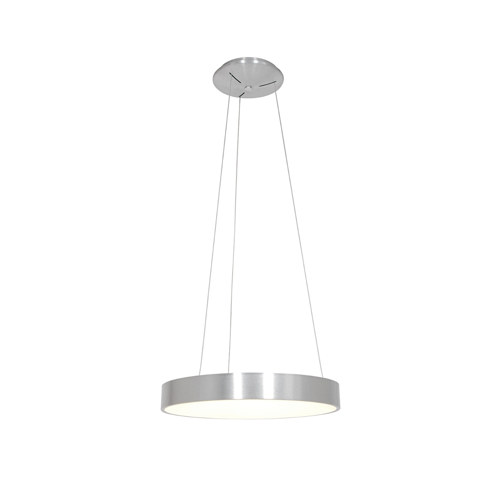 Suspension LED Ringlede, Ø 48 cm, argenté