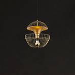 Pendant light Telmander 11410, gold-coloured, metal, Ø 30 cm