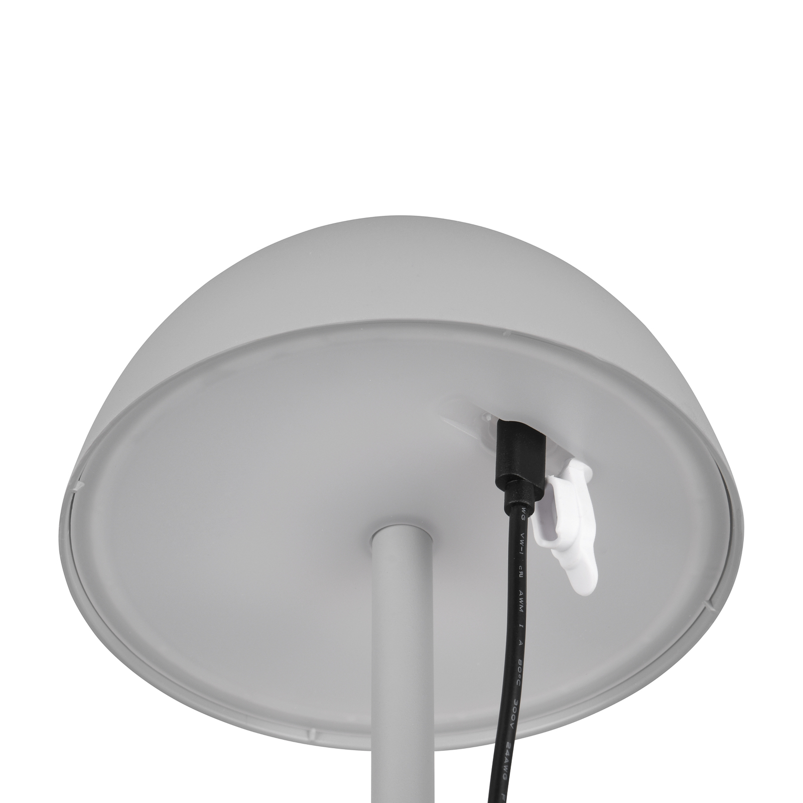 Ricardo LED oppladbar bordlampe, grå, høyde 30 cm, plast