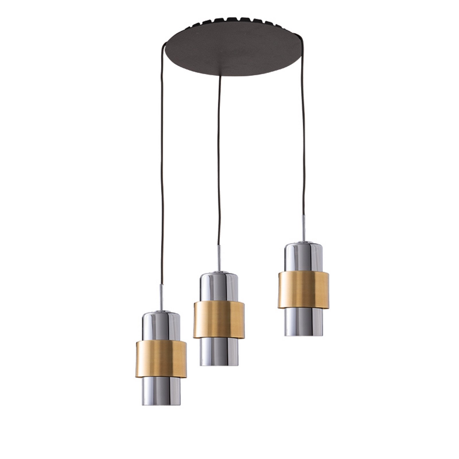 Zambelis Lampă suspendată 22144 cu 3 becuri Ø 45 cm auriu/crom - Camera de zi / sufragerie - auriu crom - Metal