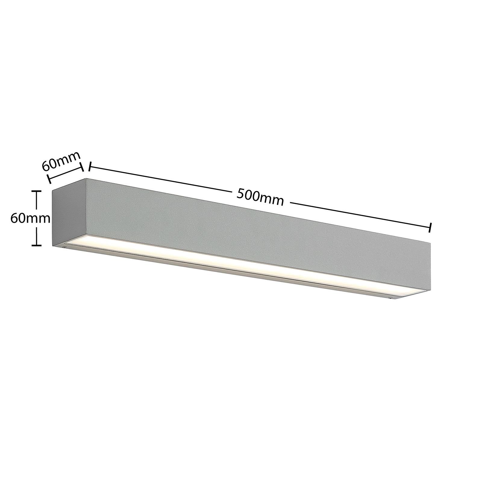 Lucande Lengo LED-Wandlampe, 50 cm, silber,2-fl.