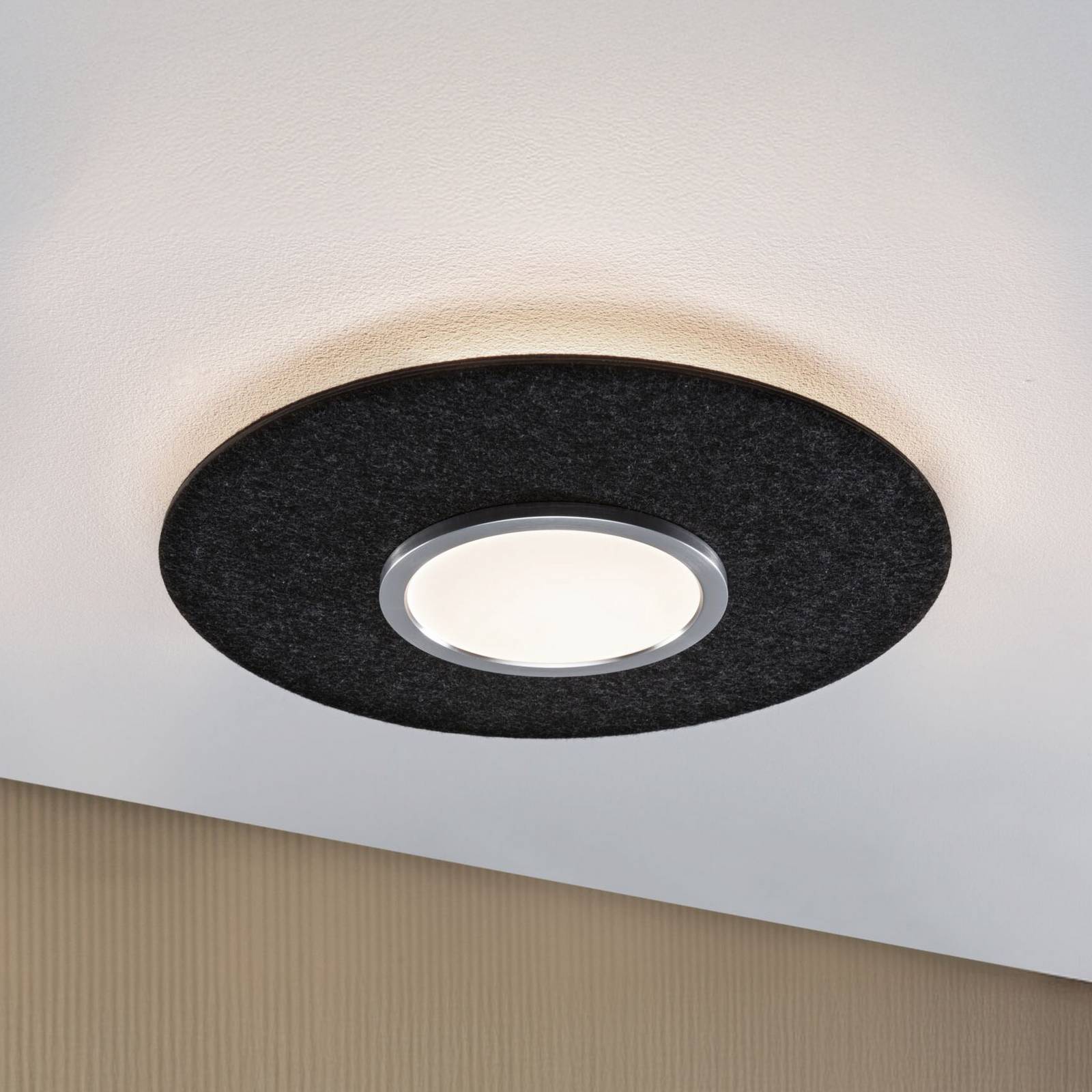 Paulmann Smart Lampa sufitowa LED Tulga, antracyt Ø 45 cm Filc