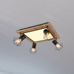 Priska ceiling light with LEDs, 4-bulb, 45x45cm