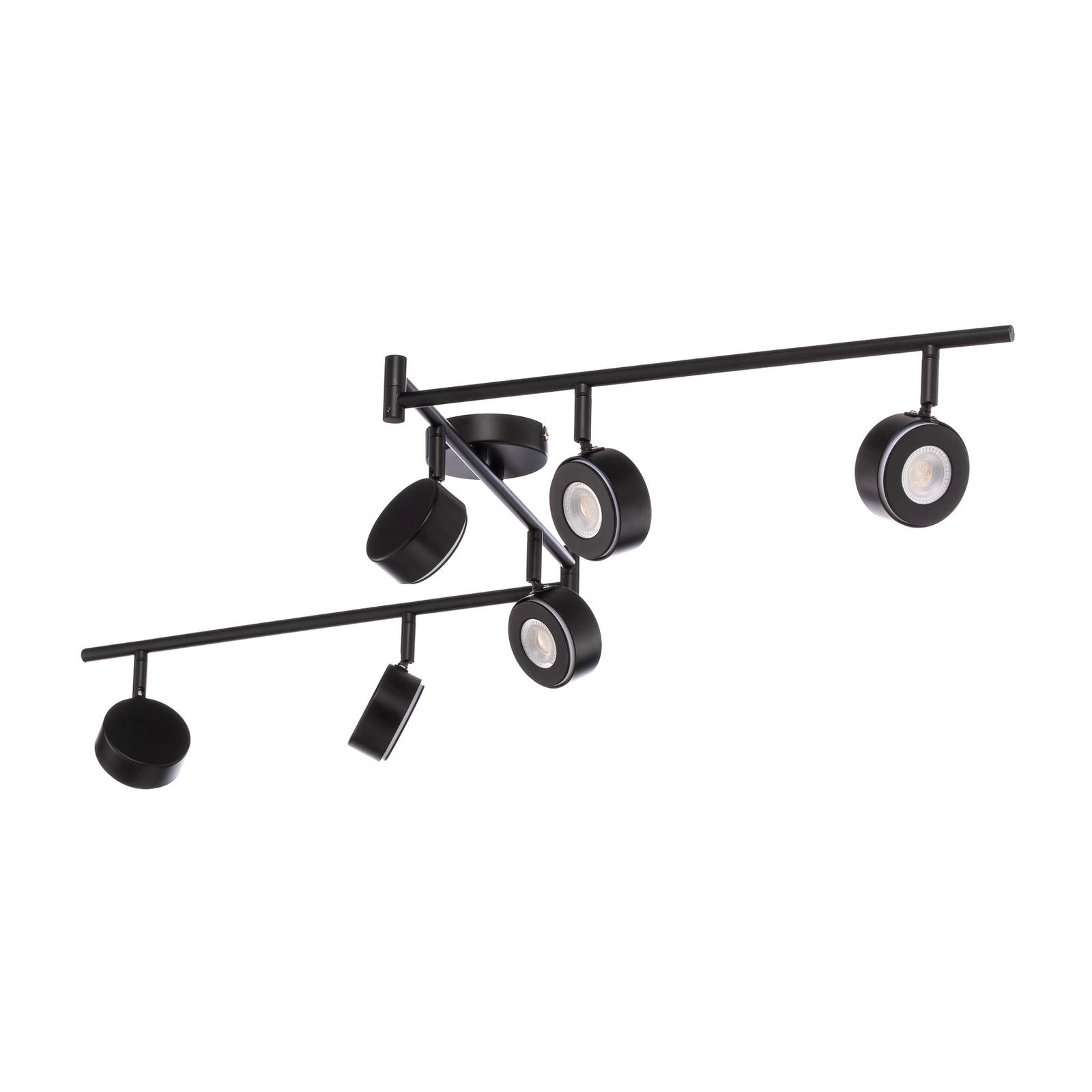 Lindby Spot Jyla, noir, GX53, 4.000 K, à 6 lampes
