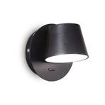 Ideal Lux Aplique de pared LED Gim, negro, aluminio, 12 cm