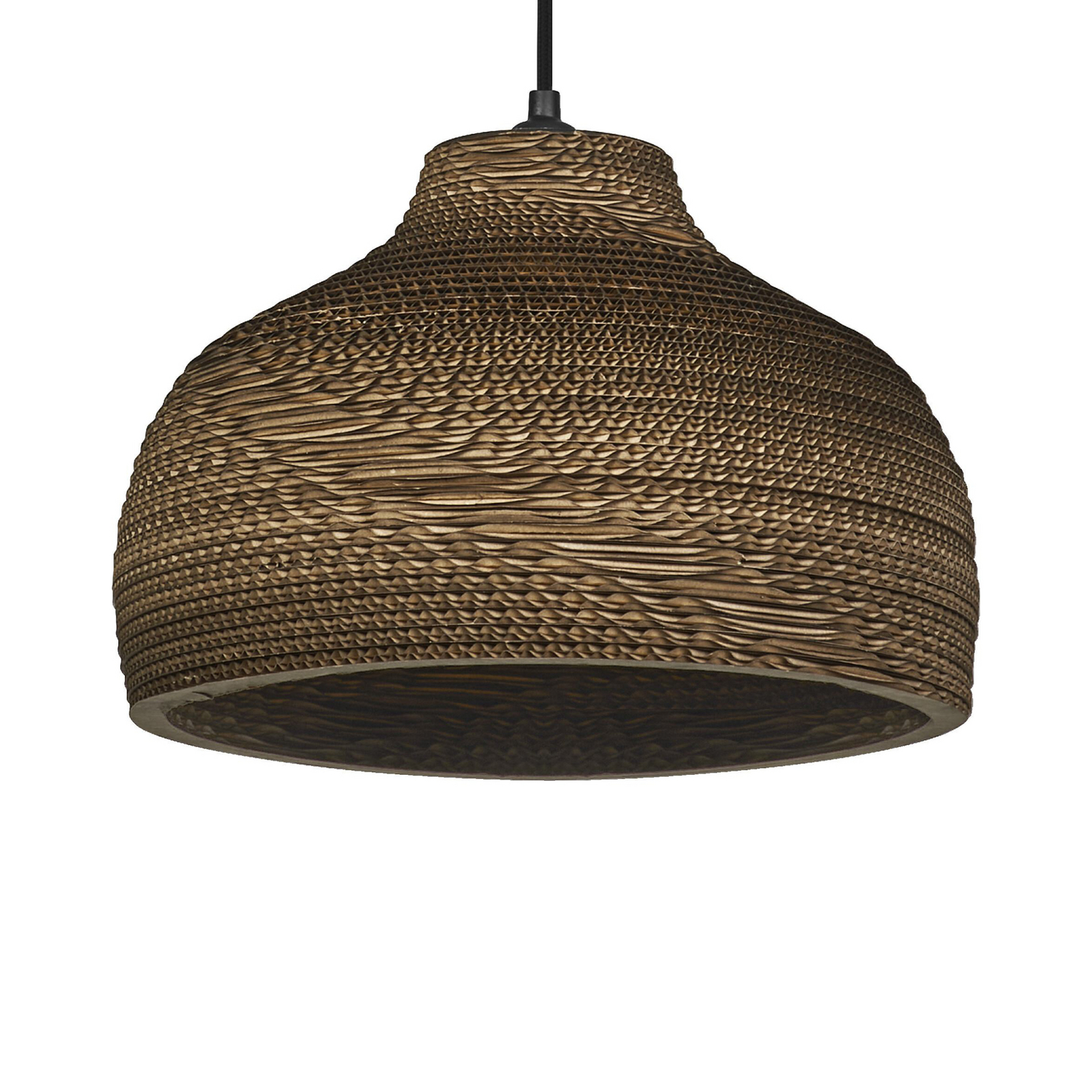 OSRAM Hängeleuchte HAT, braun, Ø 36 cm, Wellpappe, E27